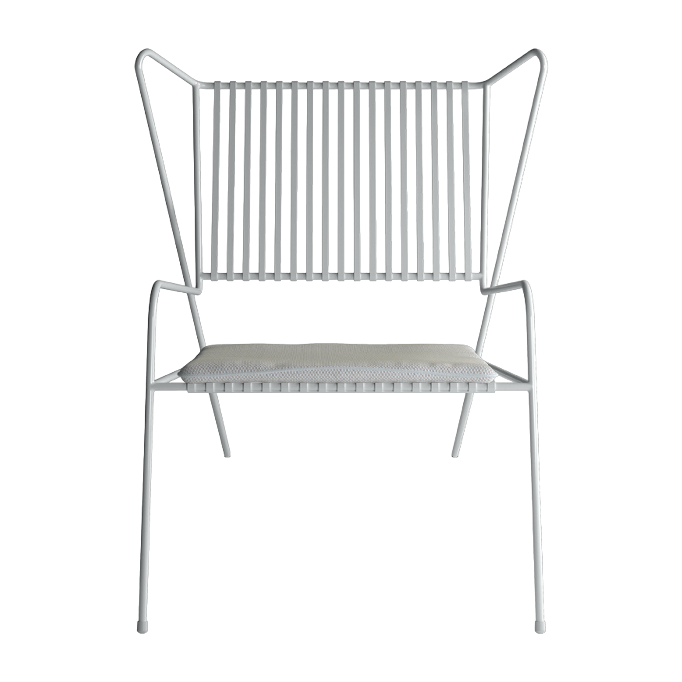 Lounge chair in white steel with beige seat cushion Capri Easy - Cools Collection