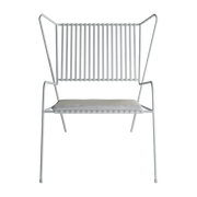 Sillón de acero blanco con cojín de asiento beige Capri Easy - Cools Collection