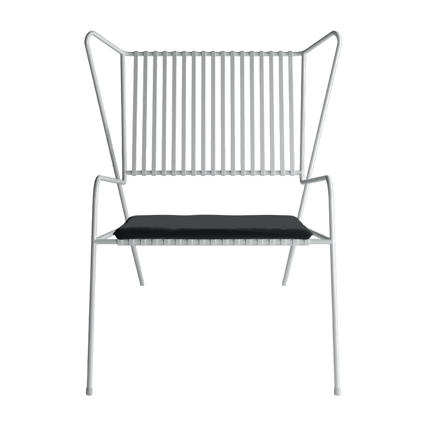 Lounge Chair aus weißem Stahl und schwarzem Sitzkissen Capri Easy -. Cools Collection