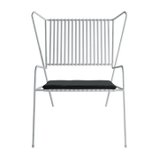 Poltrona lounge in acciaio bianco con cuscino nero Capri Easy - Cools Collection