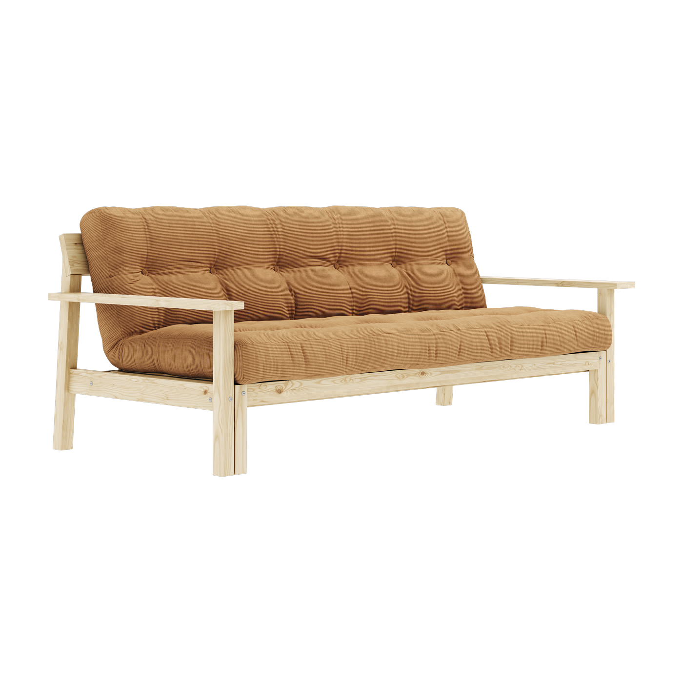 Unwind light wood and fudge brown fabric sofa bed - Karup Design