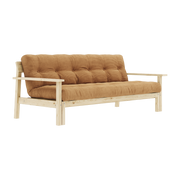Divano letto in legno chiaro e tessuto marrone fudge - Unwind Karup Design