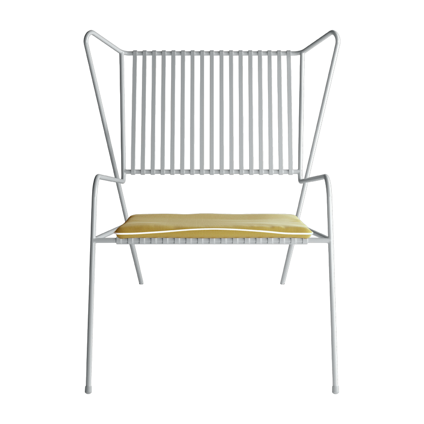 Lounge Chair aus weißem Stahl und gelbem Sitzkissen Capri Easy -. Cools Collection
