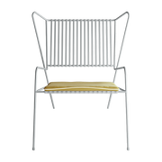 Chaise lounge en acier blanc et coussin d'assise jaune Capri Easy - Cools Collection