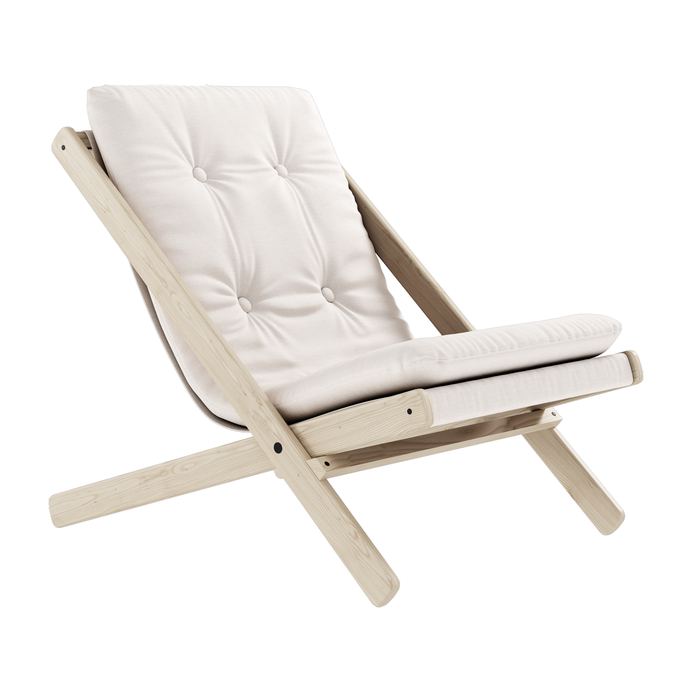 Sillón Boogie de haya y tela blanca - Karup