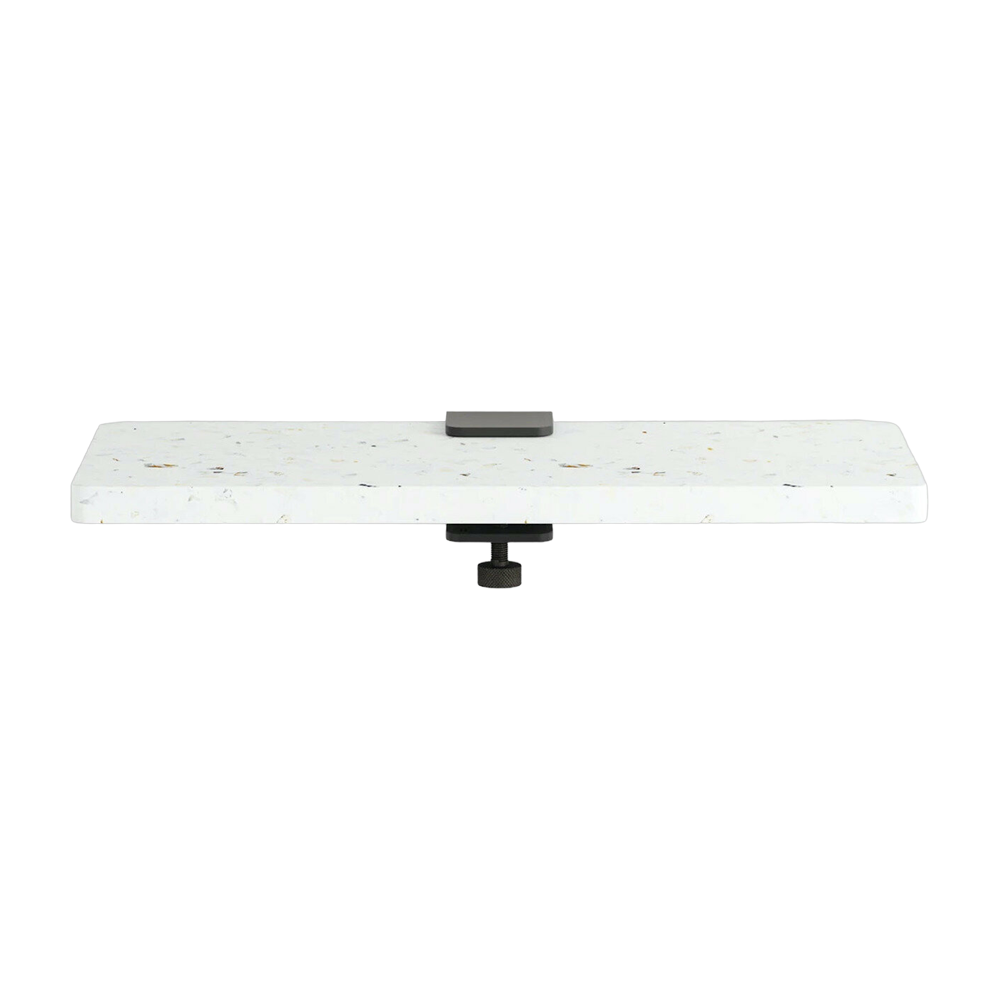 White recycled plastic shelf 45 cm and 1 black graphite hook - TIPTOE