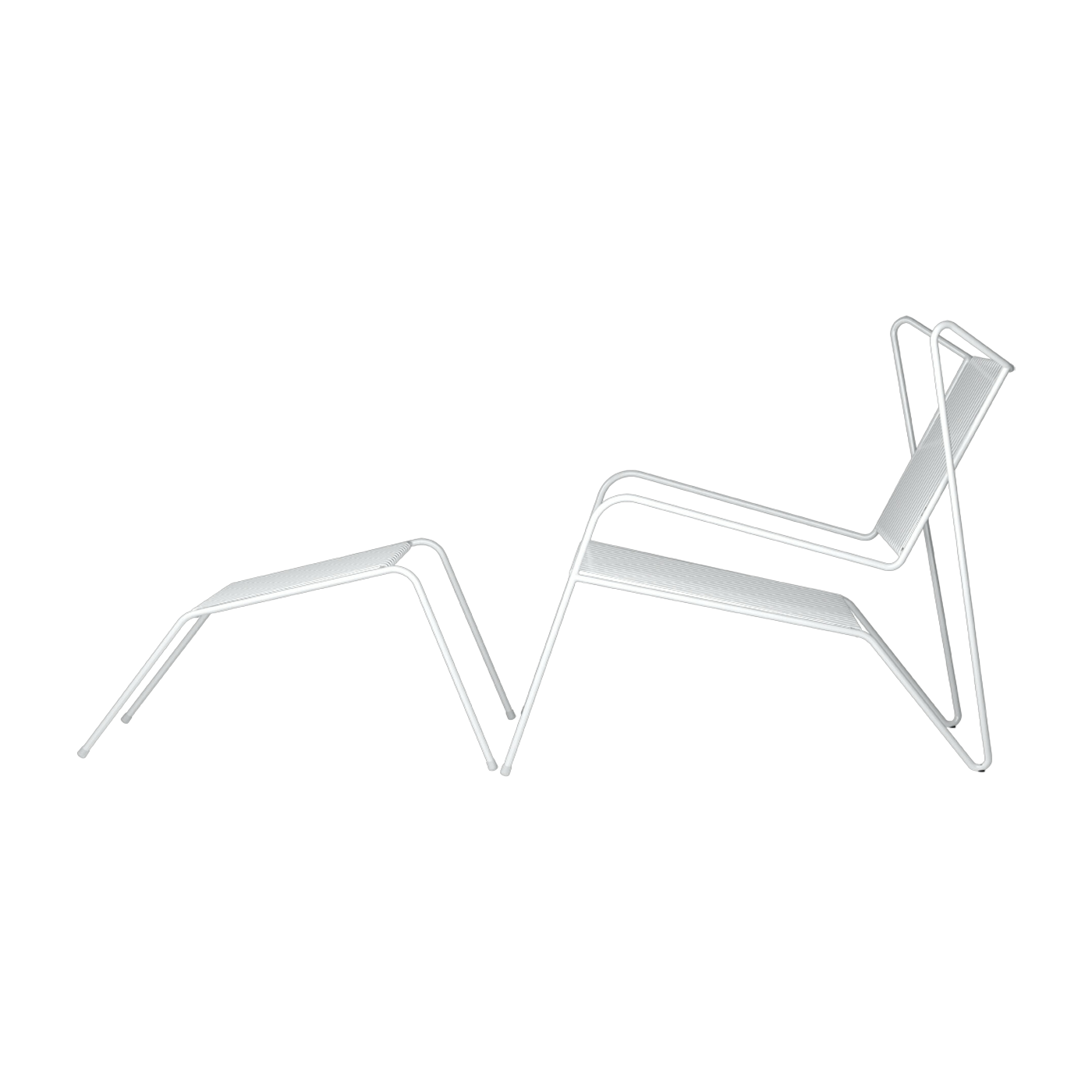 Lounge Chair mit Fußstütze aus weißem Stahl Capri Easy - -. Cools Collection