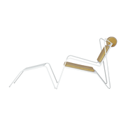 Poltrona lounge con poggiapiedi in acciaio bianco e cuscini gialli Capri Easy - Cools Collection
