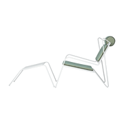 Chaise lounge avec repose pieds en acier blanc et coussins opal Capri Easy - Cools Collection