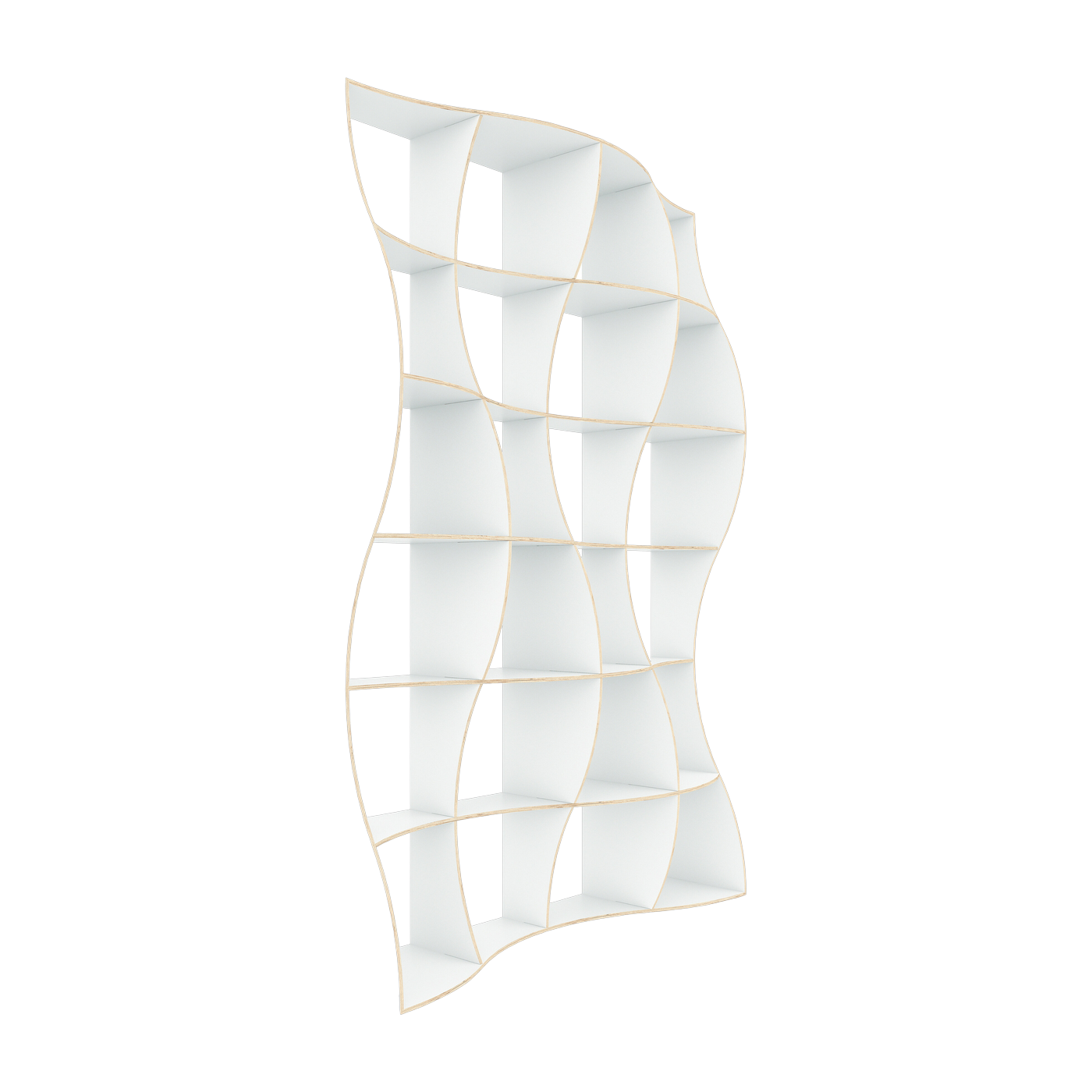 Bibliothèque en bois de bouleau blanc 246 x 165 cm Dune - Jaanus Orgusaar