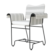 Silla con apoyabrazos flecos y rayas Leslie Tropique - Gubi