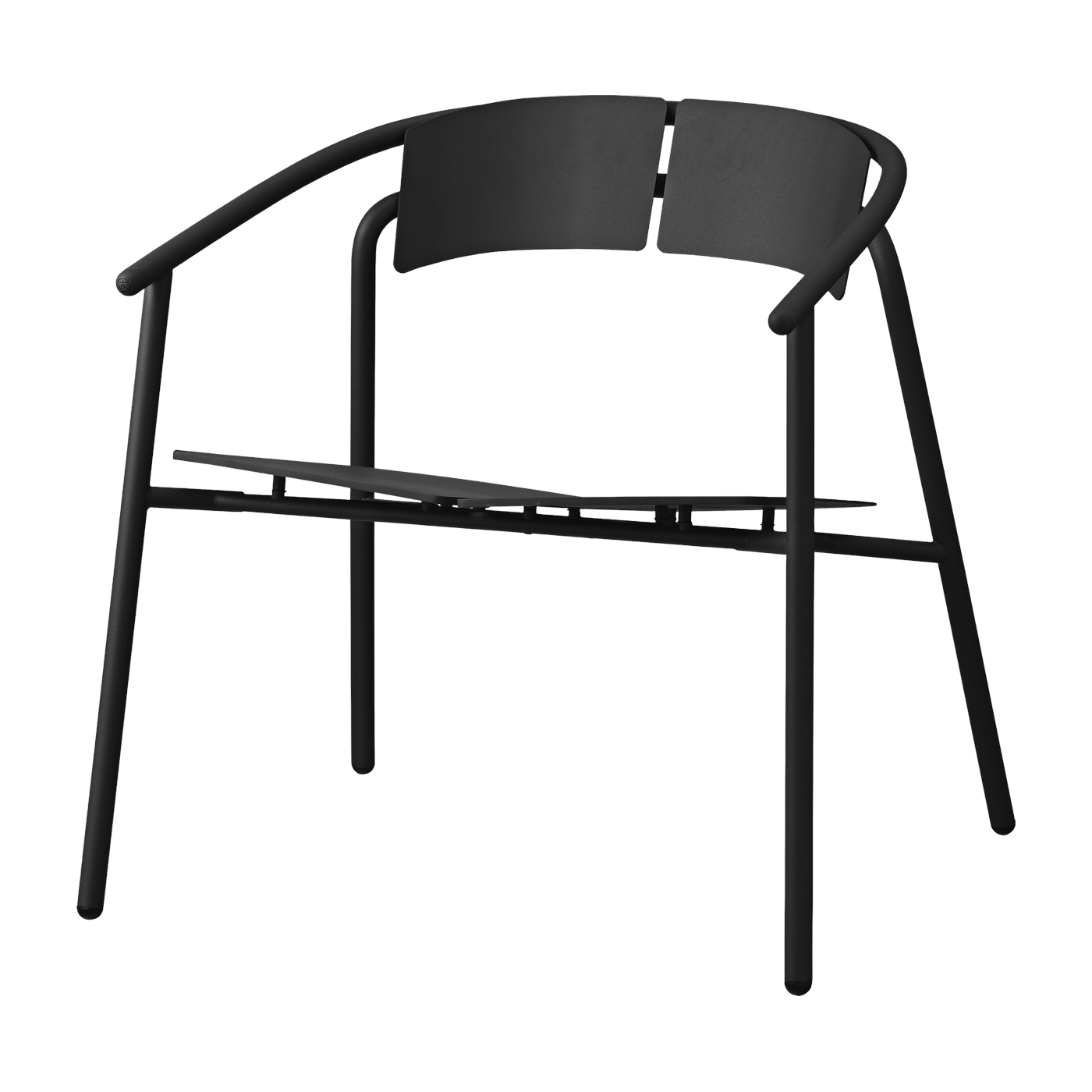 Garten-Lounge-Stuhl mit Armlehnen aus schwarzem Stahl Novo - -. AYTM