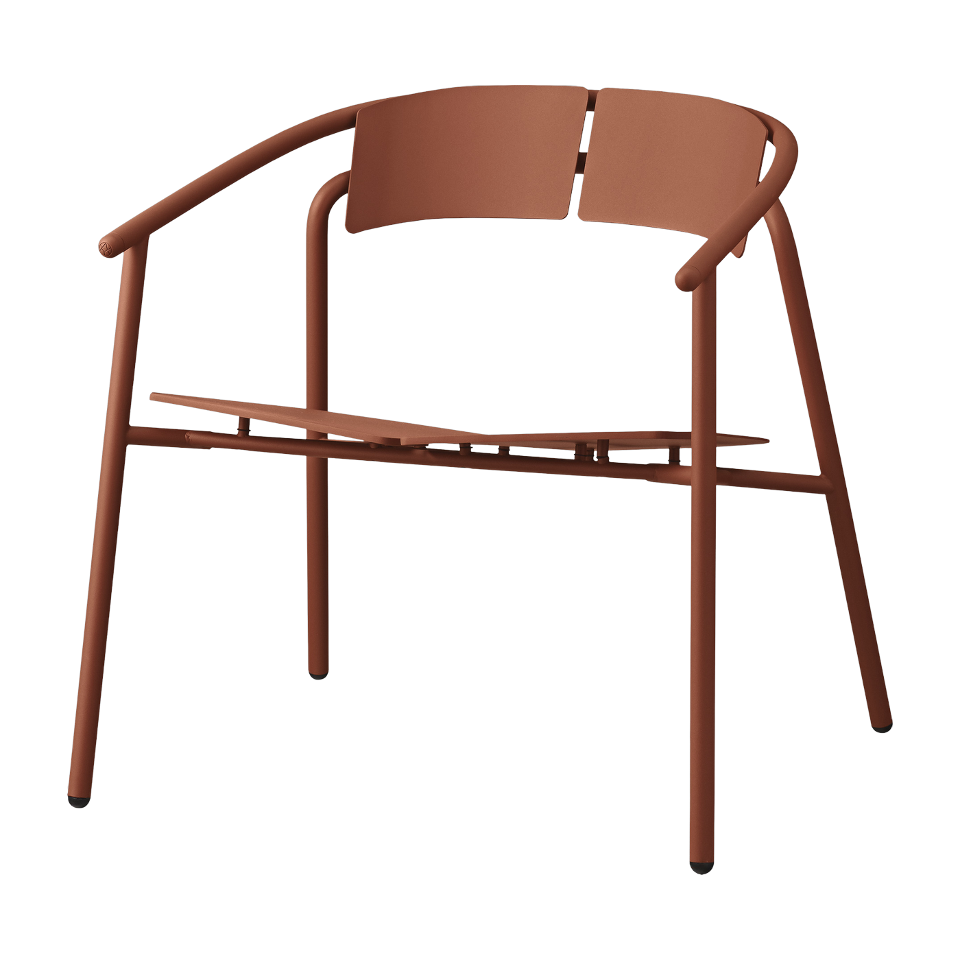 Garten-Loungestuhl mit Armlehnen aus terracottafarbenem Stahl Novo -. AYTM