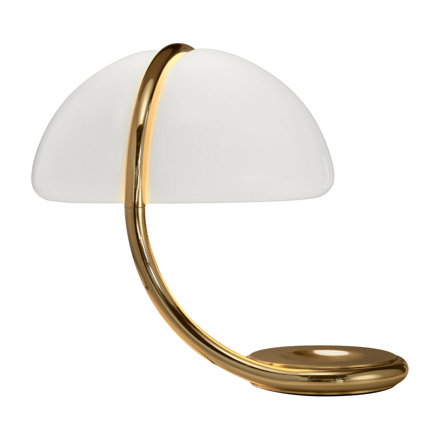 Lampe en métal doré nacré 45 cm Serpente - Martinelli Luce
