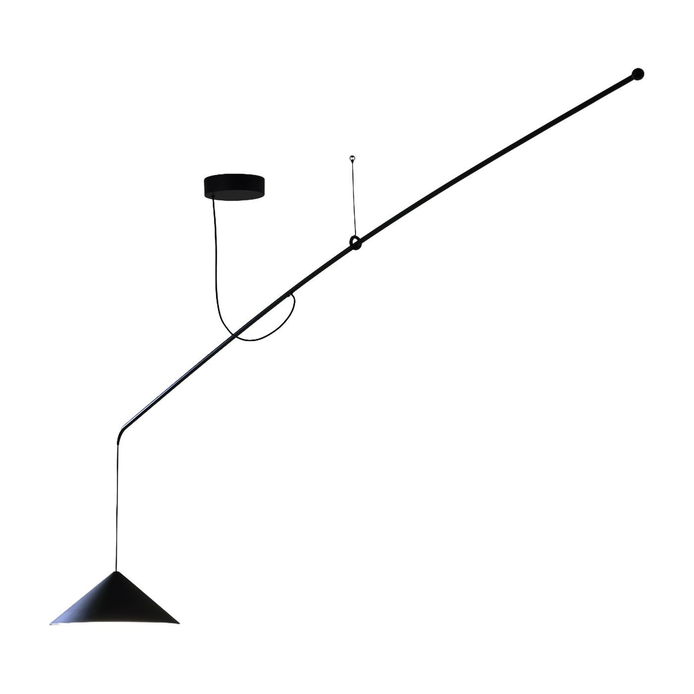 Lampada a sospensione design nero 260 x 25 cm Vela - Martinelli Luce