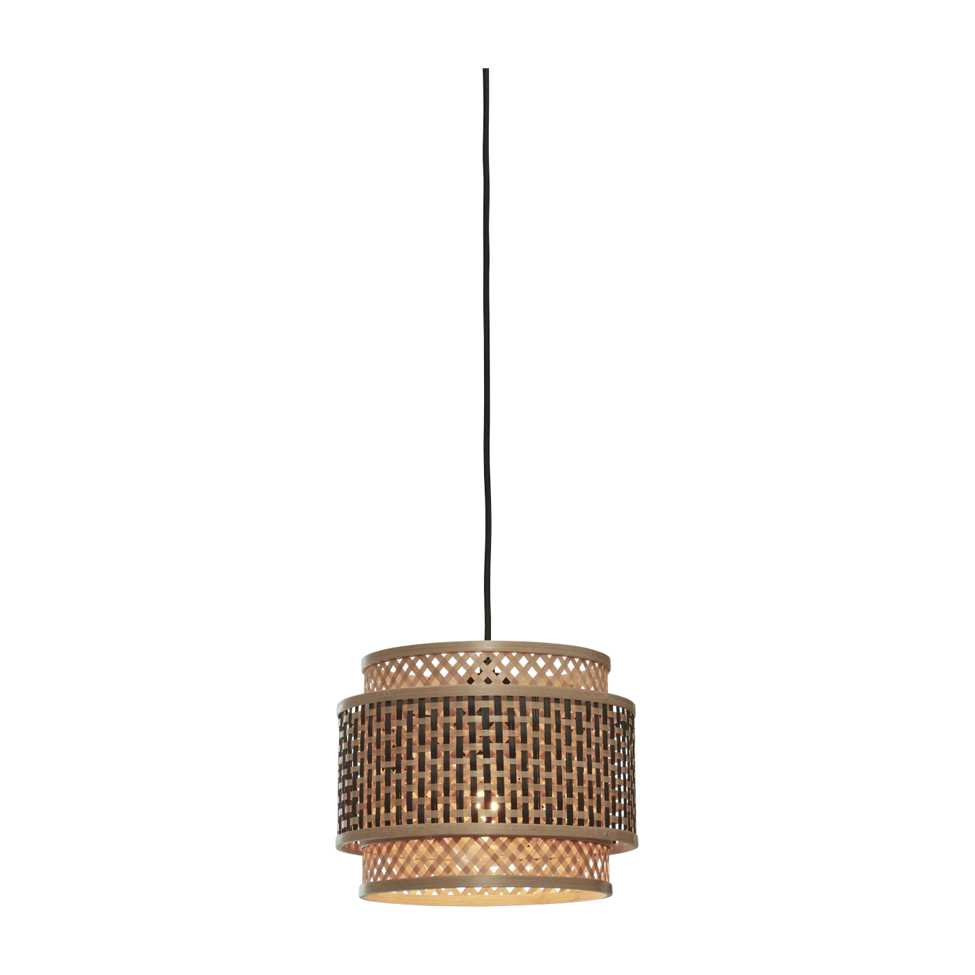 Suspension en bambou noir et naturel 25x20 cm Bhoutan - Good & Mojo