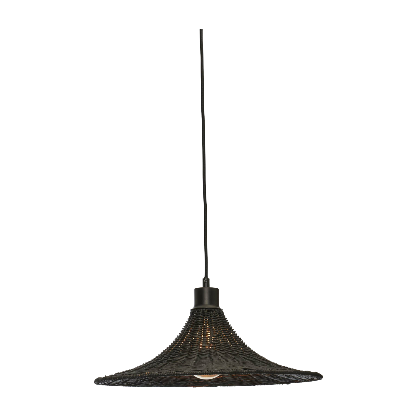 Hanging Lamp Borabora Rattan Dia.40Xh.12Cm S. Black - Good & Mojo