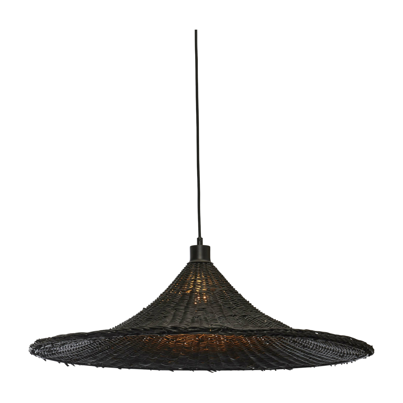 Hanging Lamp Borabora Rattan Dia.70Xh.20Cm L. Black - Good & Mojo
