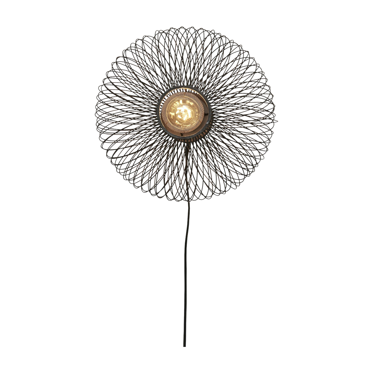 Lámpara de pared elipse en bambú negro 40 x 20 cm Cango - Good & Mojo