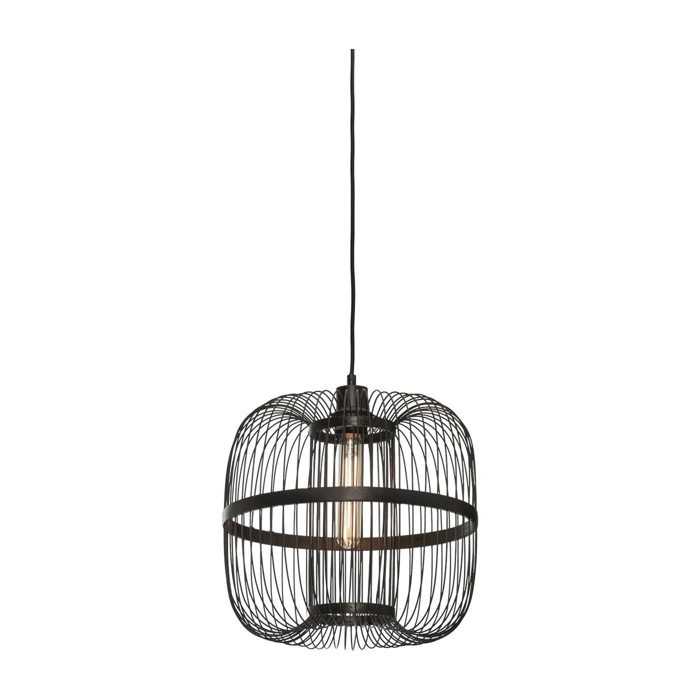 Lampada a sospensione Hokkaido L Bamboo H. 38X25Cm. Black - Good & Mojo