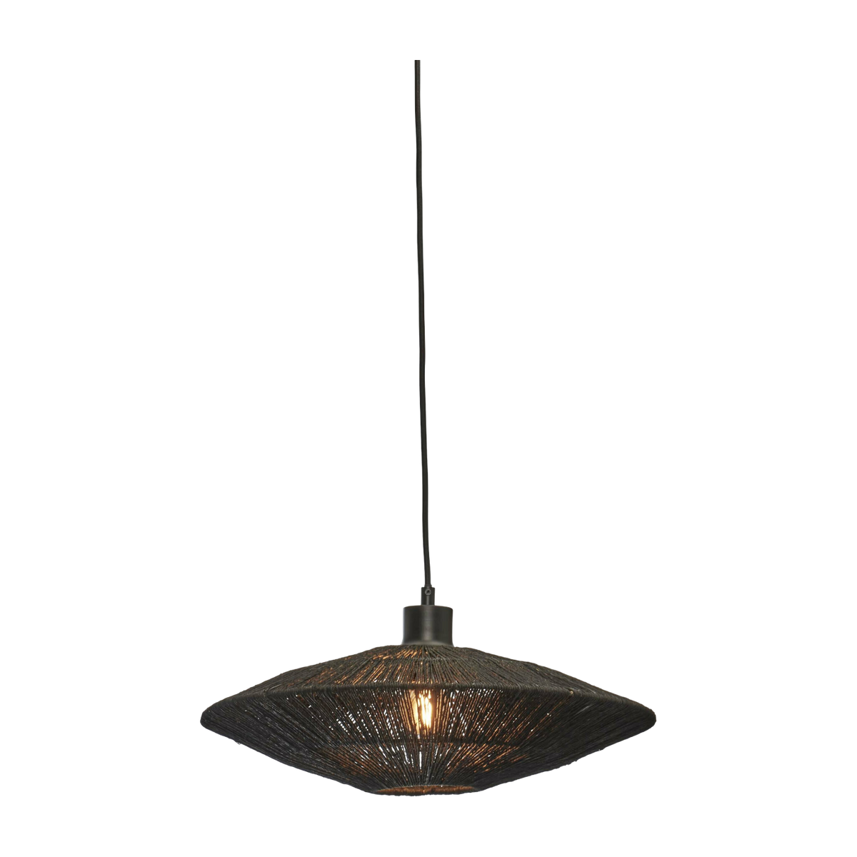 Lampada a sospensione Iguazu Jute/ Disc S Dia. 40Xh. 12Cm. Black - Good & Mojo