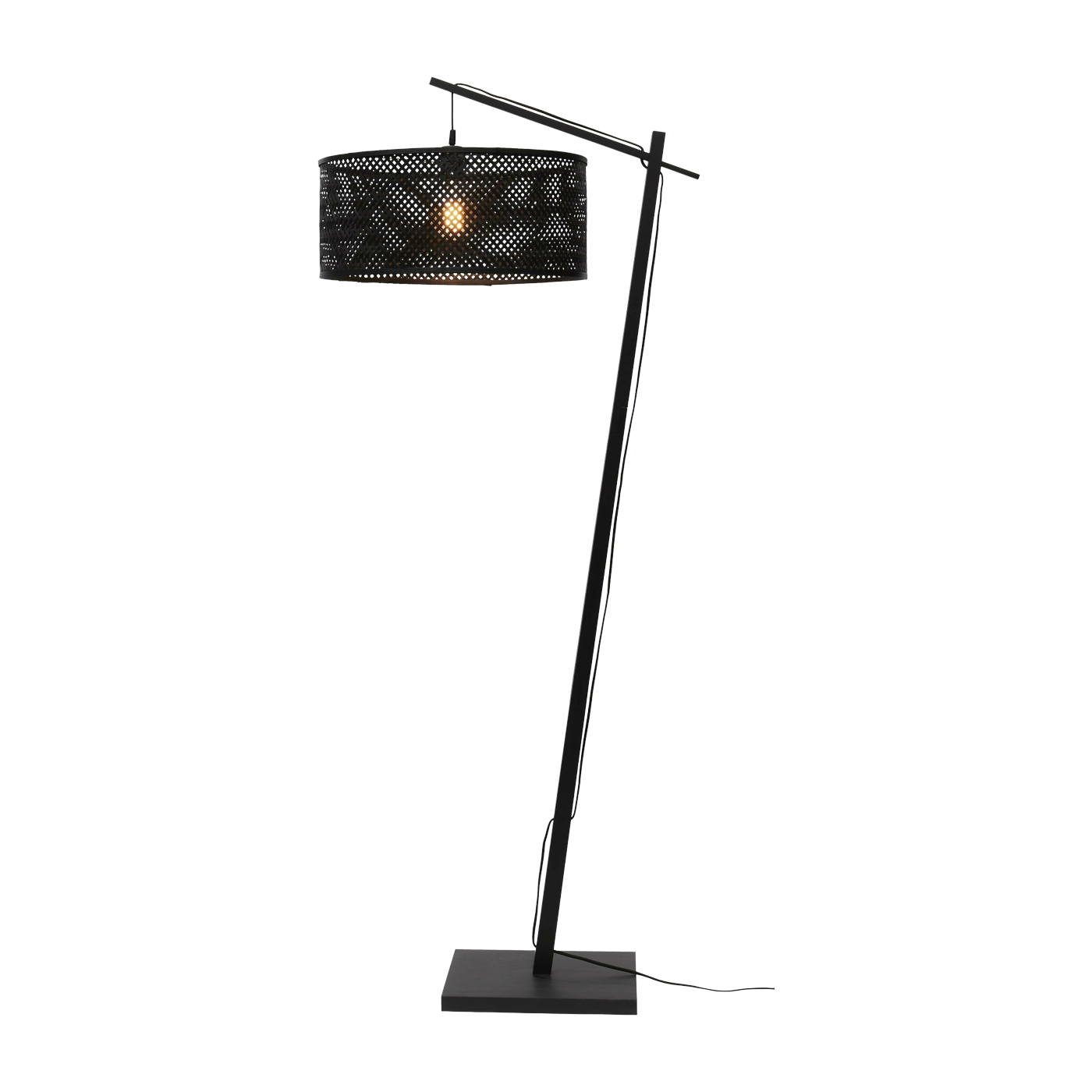 Lámpara de pie en bambú negra con pantalla en madera negra 176 x 50 cm Java - Good & Mojo