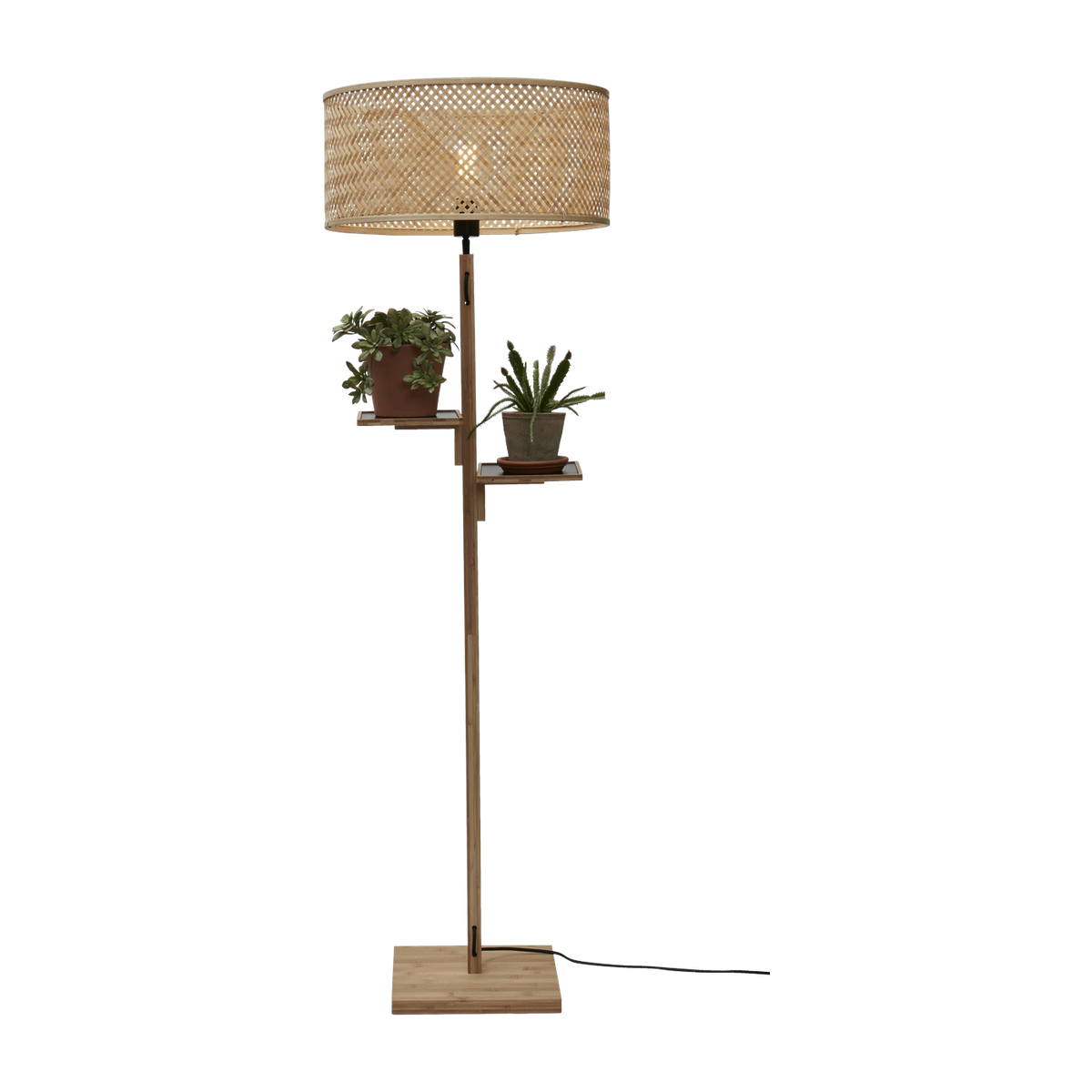 Lámpara de pie con repisa en bambú natural 50x158cm Java - Good & Mojo