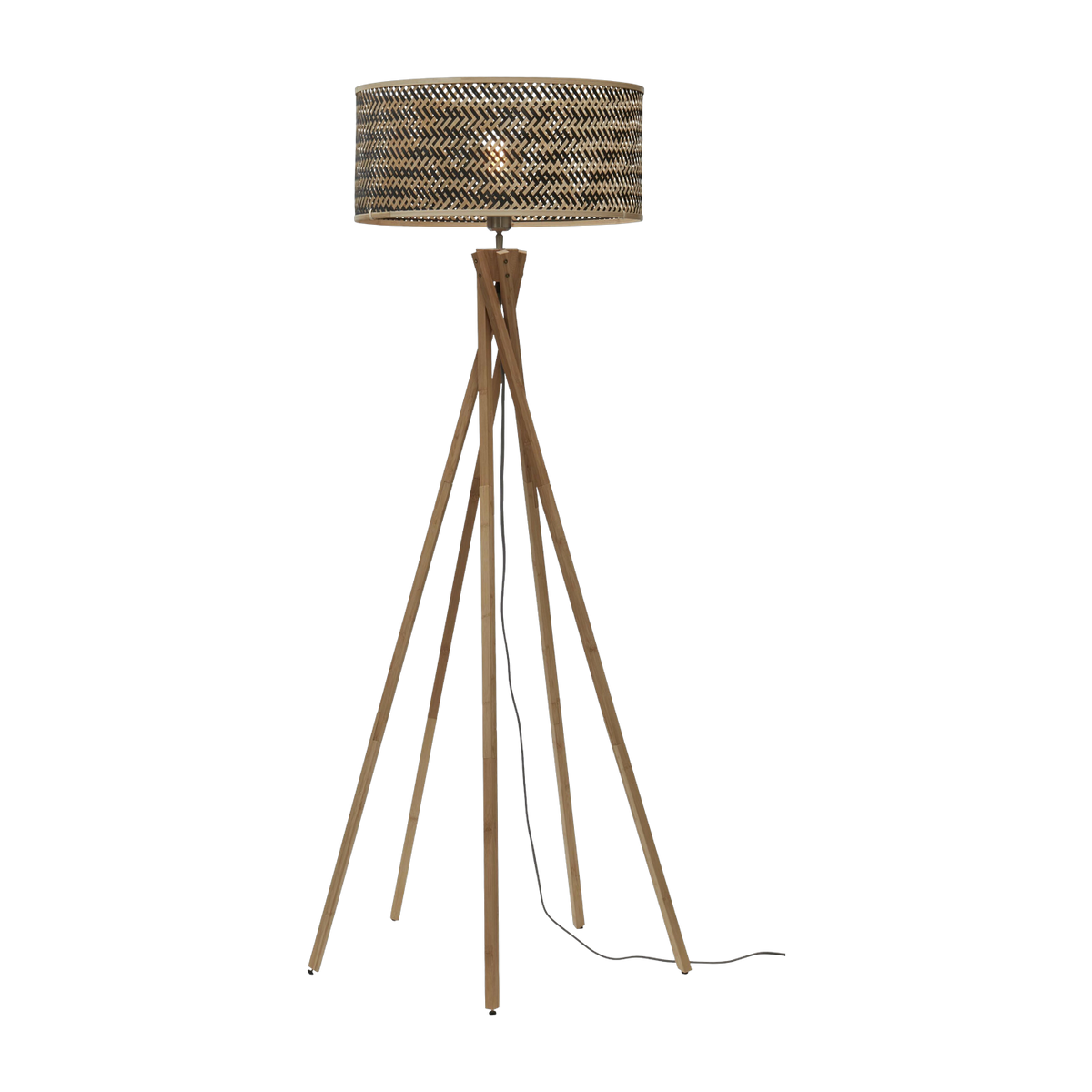 Stehlampe Java 5-Fuss Nat/50X22. Schw/Nat. - Good & Mojo