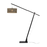 Floor Lamp Java Xl Bamboo Bl. H.207Cm/Shade Dia. 50Xh.22Cm. Bl/Nat. - Good & Mojo