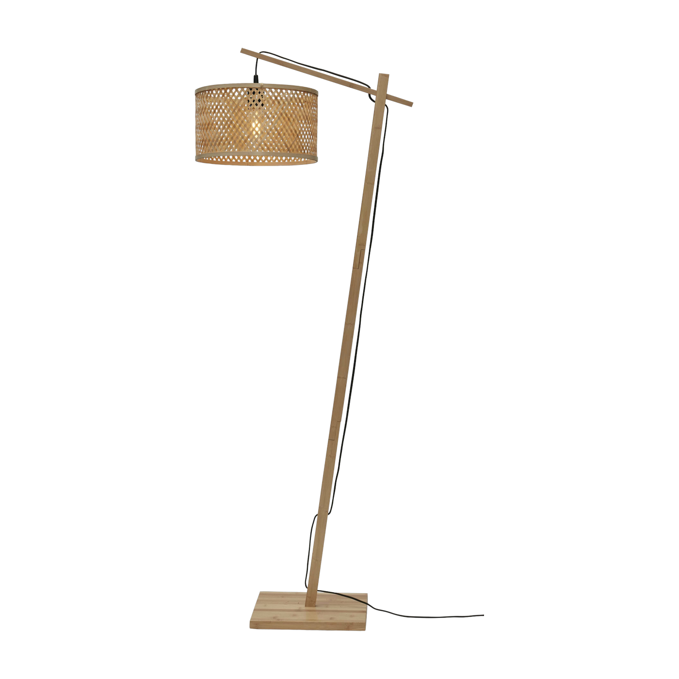 Lampadaire en bambou naturel avec abat-jour en bois naturel 150x32 cm Java - Good & Mojo