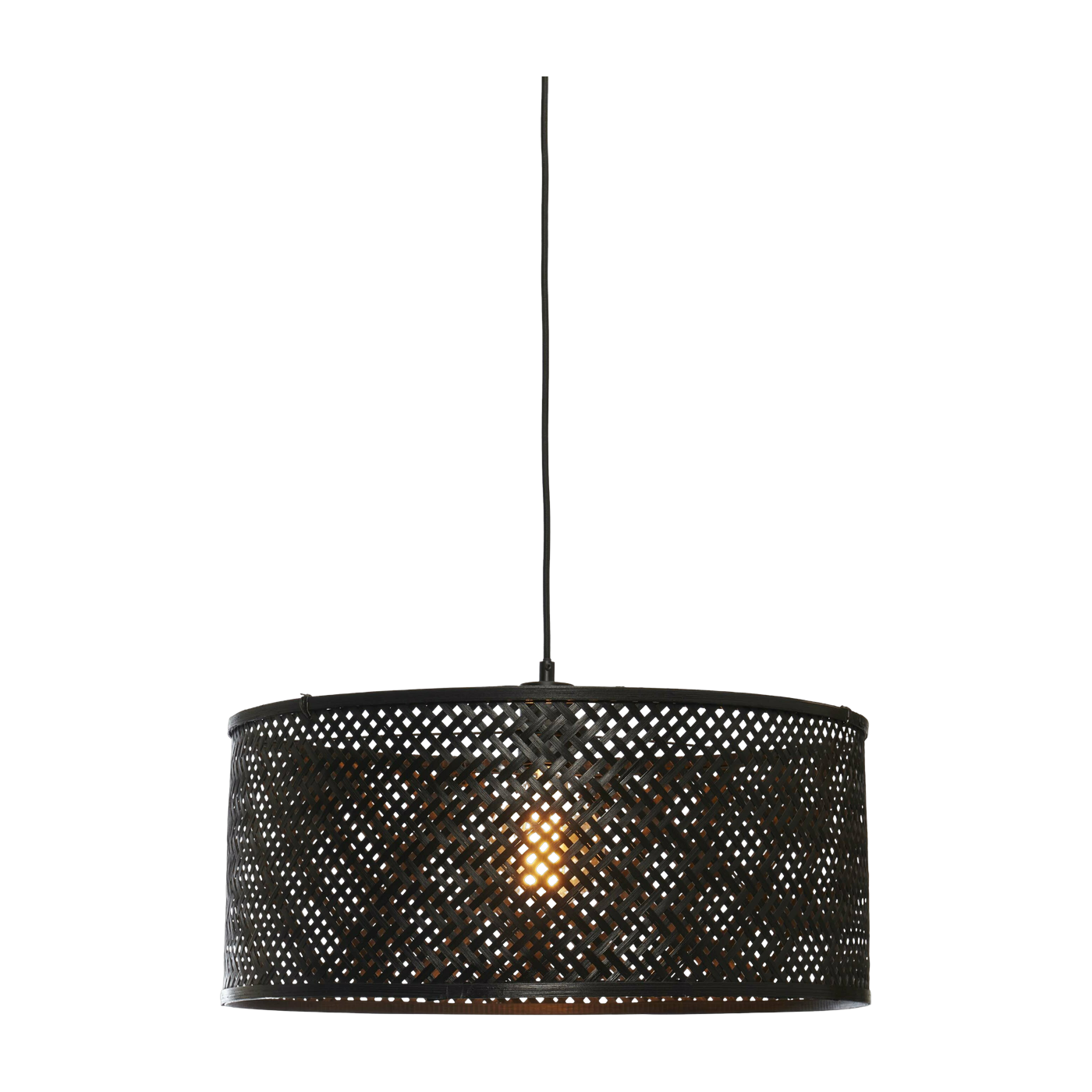 Lampada a sospensione Java Bamboo Round /Straight Dia. 50Xh. 22Cm. Black - Good & Mojo