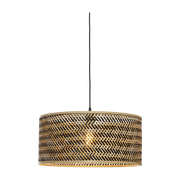 Lampe suspendue ronde en bambou noir et naturel 50x22 cm Java - Good & Mojo