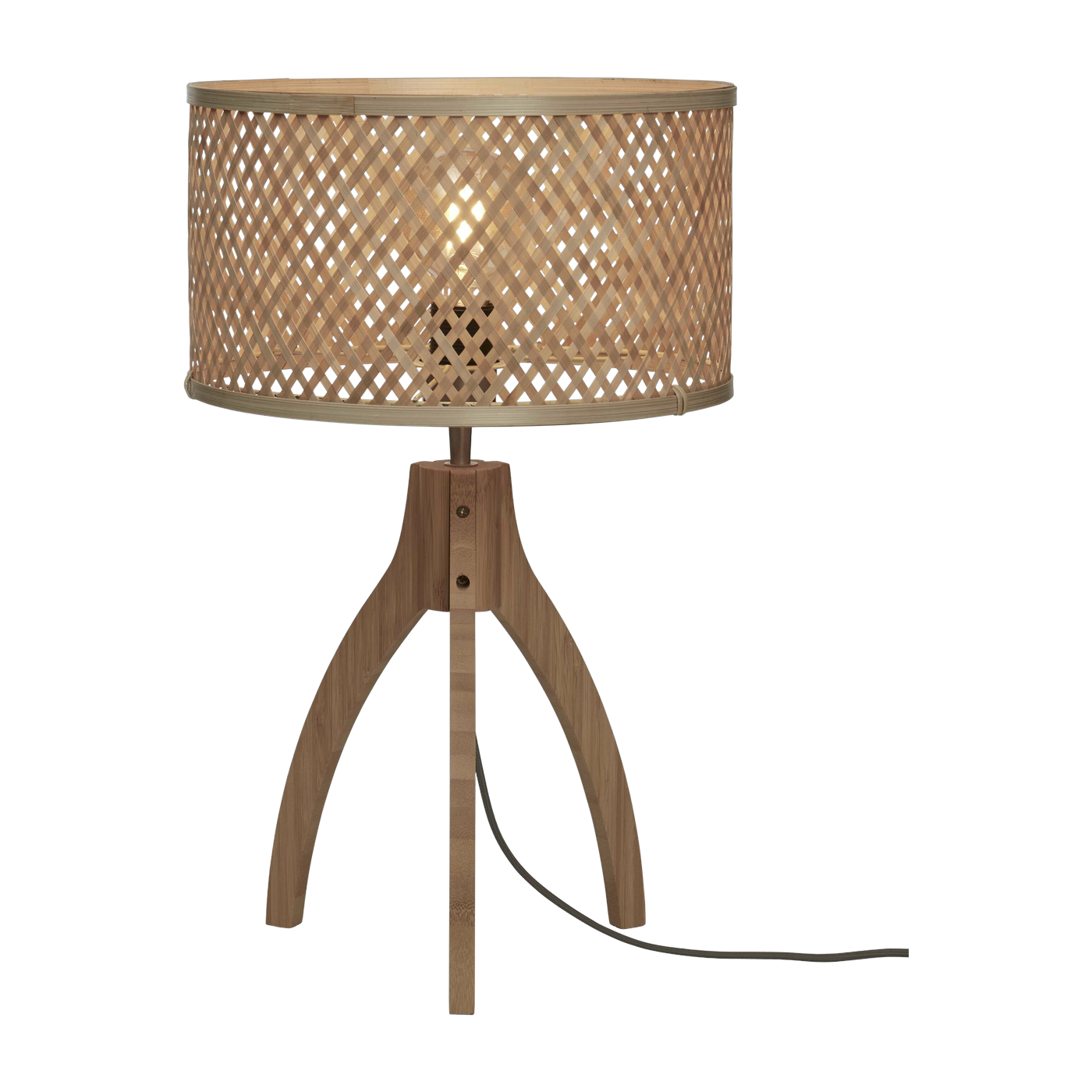 Table Lamp Java 3 gambe Bamboo Nat. H. 43Cm/Shade Dia. 32Xh. 18Cm. Nat. - Good & Mojo