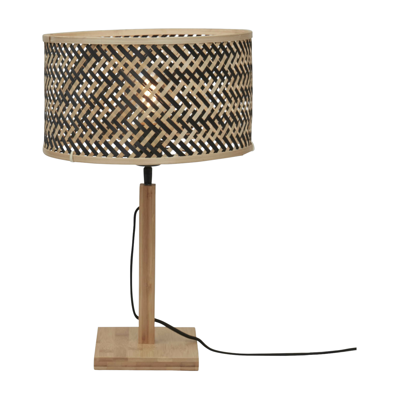 Table Lamp Java Dritto Bamboo Nat. H. 38Cm/Shade 32X18Cm. Bl/Nat. - Good & Mojo