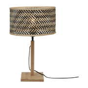 Table Lamp Java Straight Bamboo Nat. H.38Cm/Shade 32X18Cm. Bl/Nat. - Good & Mojo