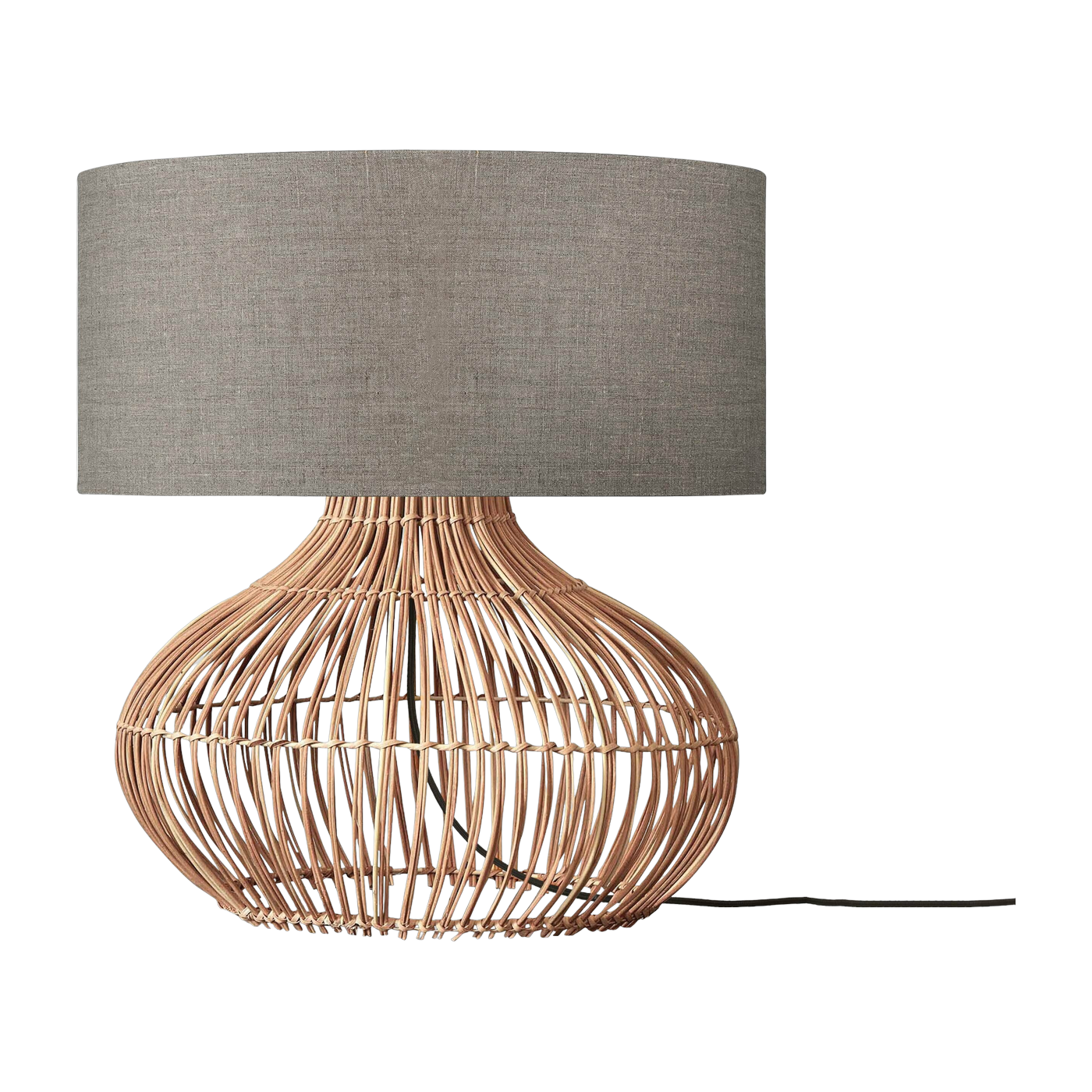Table Lamp Kalahari L Rattan 65Cm/Shade 47X23Cm Lino. Scuro - Good & Mojo