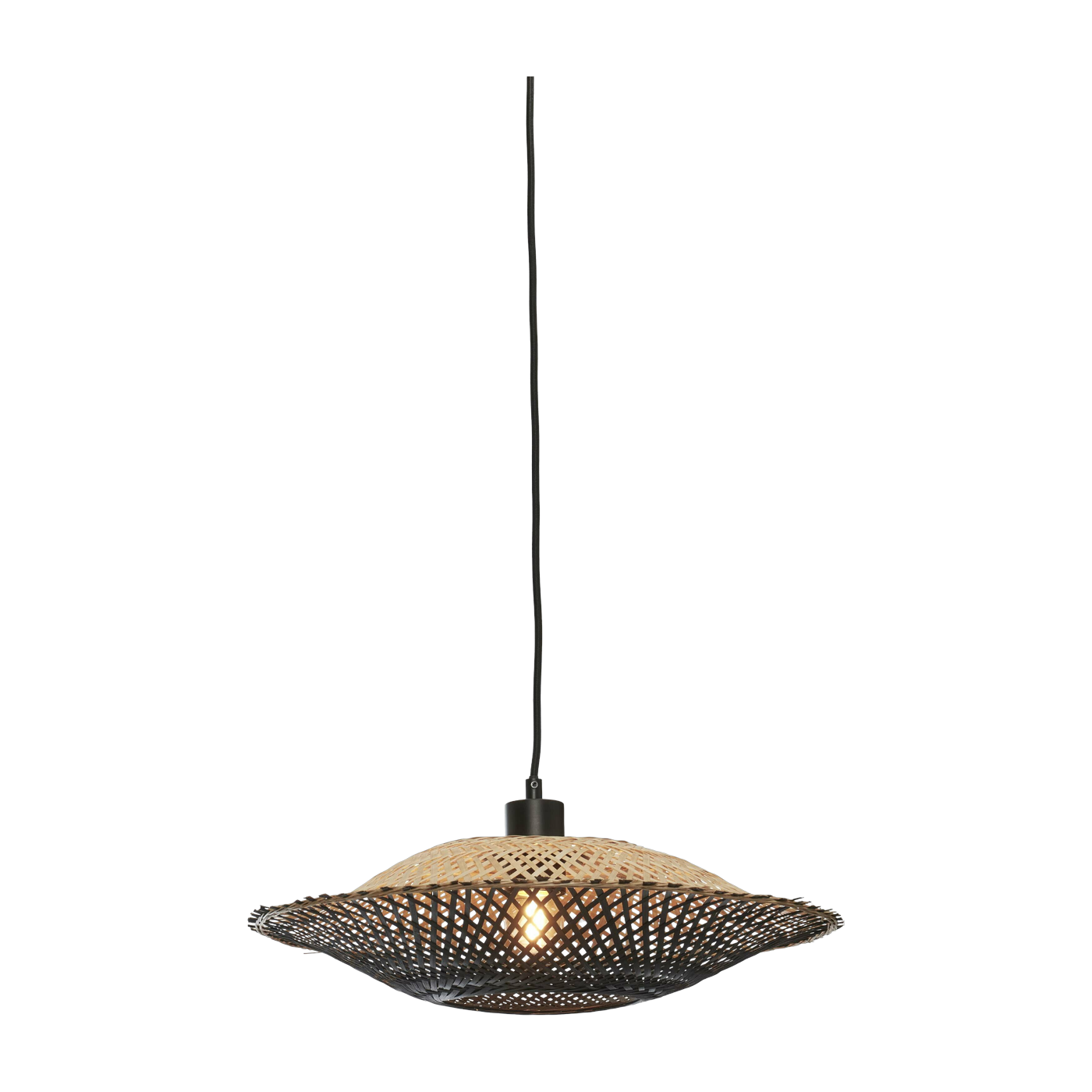 Lampe suspendue en bambou noir et naturel 44x12 cm Kalimantan - Good & Mojo
