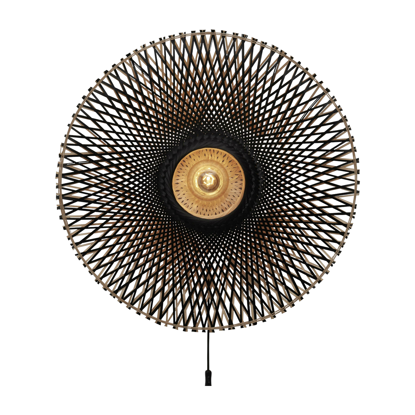 Lampe murale en bambou noir et naturel 87x20 cm Kalimantan - Good & Mojo