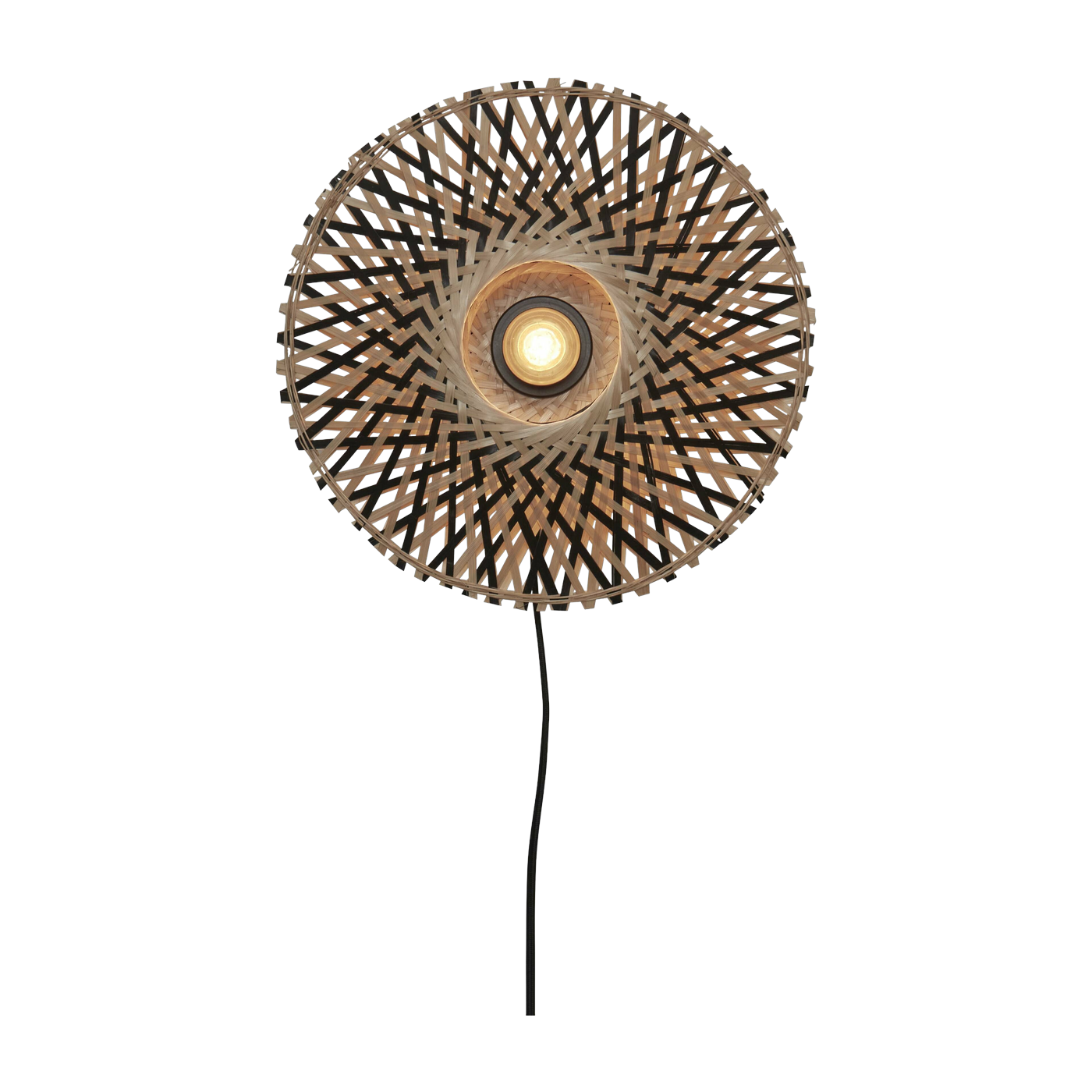 Lampe murale en bambou noir et naturel 30x8 cm Kalimantan - Good & Mojo