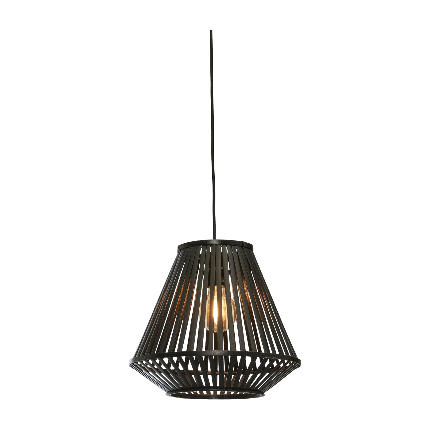Lampada a sospensione Merapi Bamboo / Diamond 30Xh. 30Cm. Black - Good & Mojo