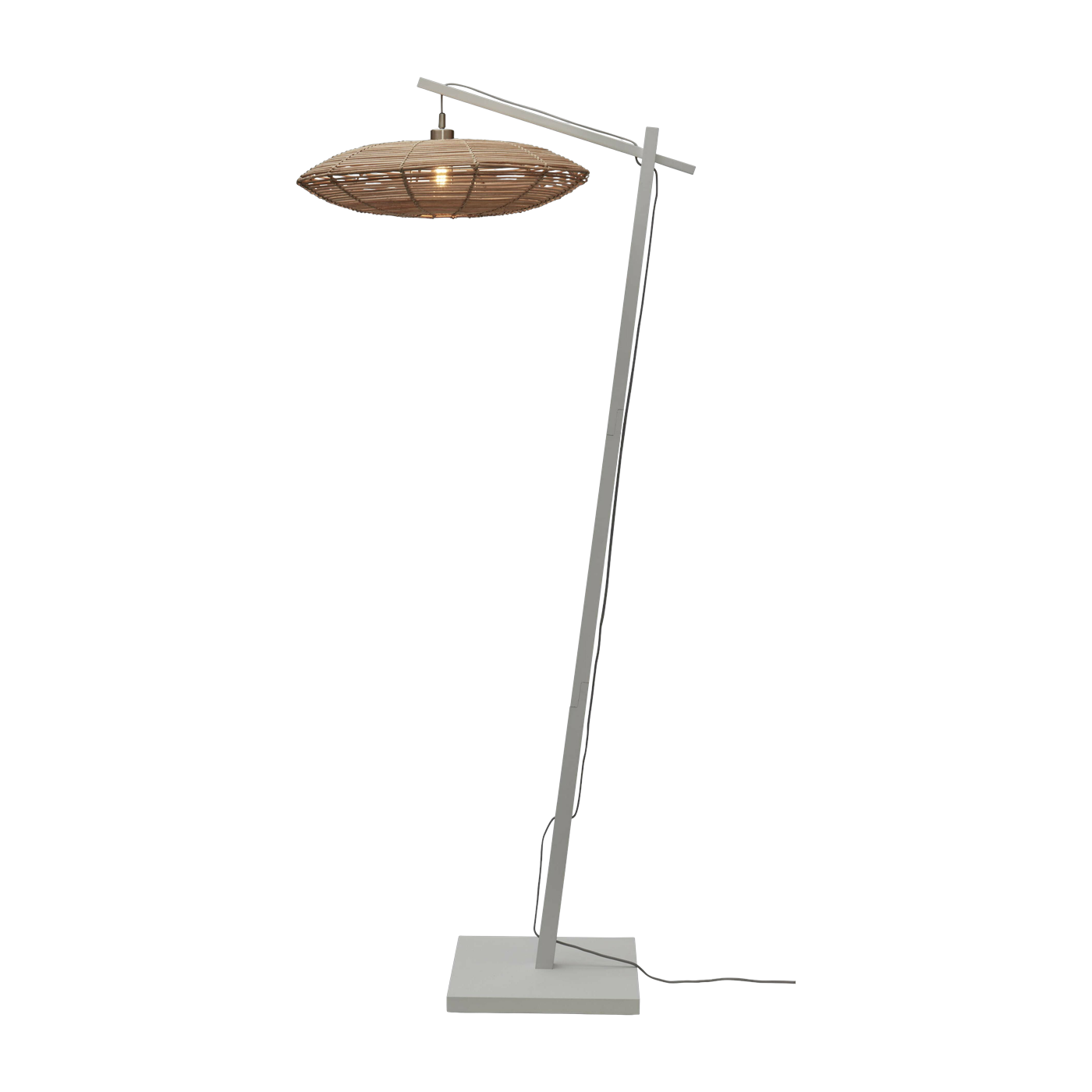 Stehlampe Tanami L Weiss/Scheibe. Nat. - Good & Mojo