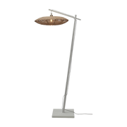 Floor Lampada Tanami L Bamboo Wh. H. 176Cm/ Disc Dia. 55Xh. 14Cm Rattan. Nat. - Good & Mojo