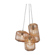 Suspension avec 3 abat-jours en rotin naturel 18x25 cm Tanami - Good & Mojo