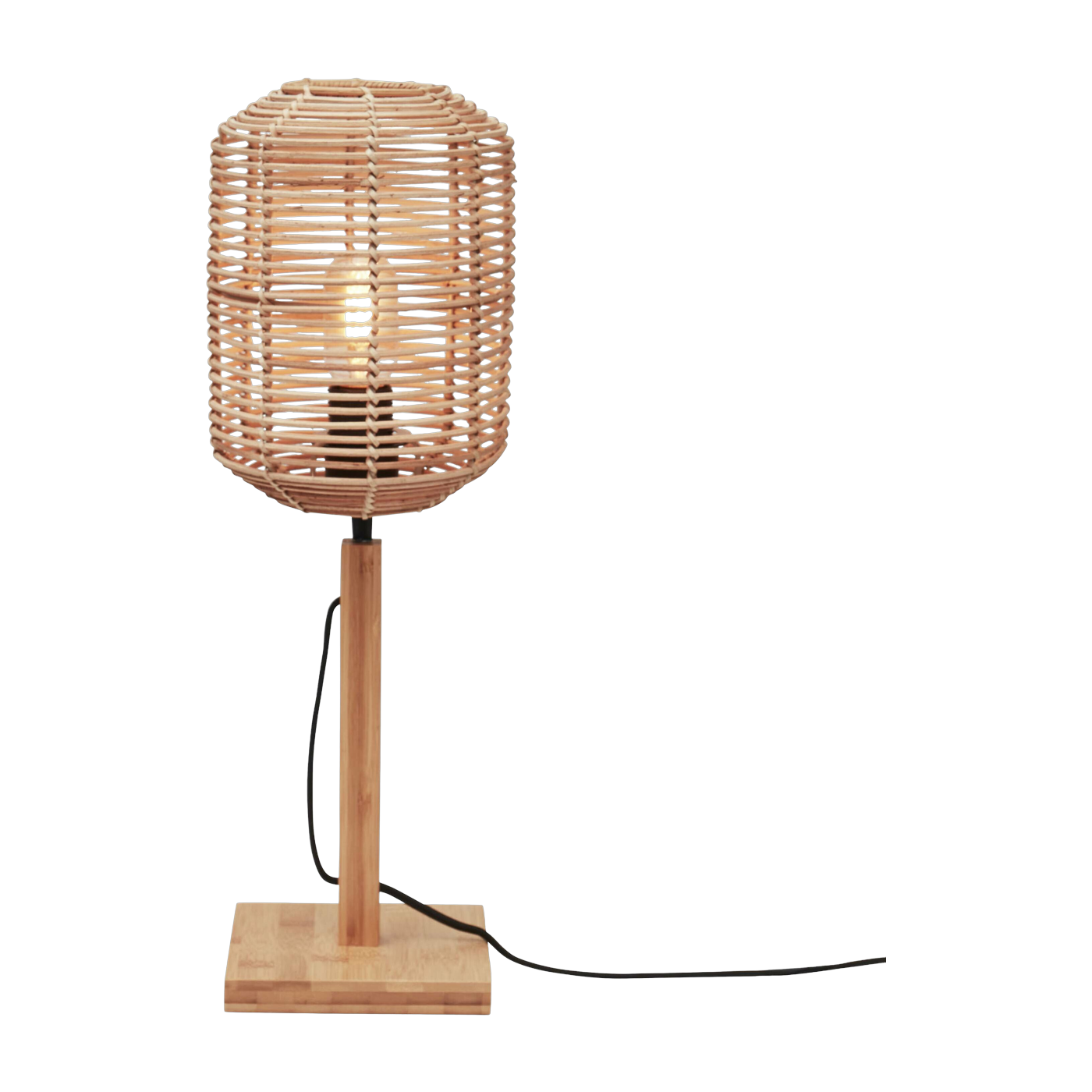 Table Lamp Tanami Bamboo Nat. H. 45Cm/ Tube Dia. 18Xh. 25Cm Rattan. Nat. - Good & Mojo