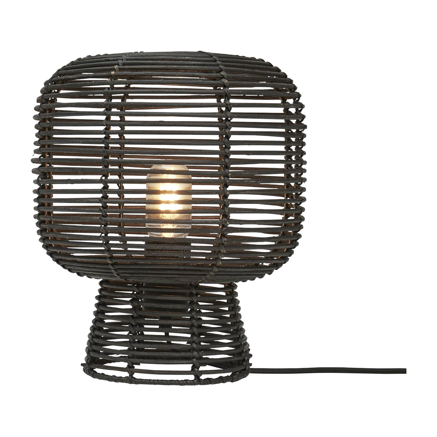 Table Lamp Tanami Rattan H. 30Xdia. 27Cm. Black - Good & Mojo