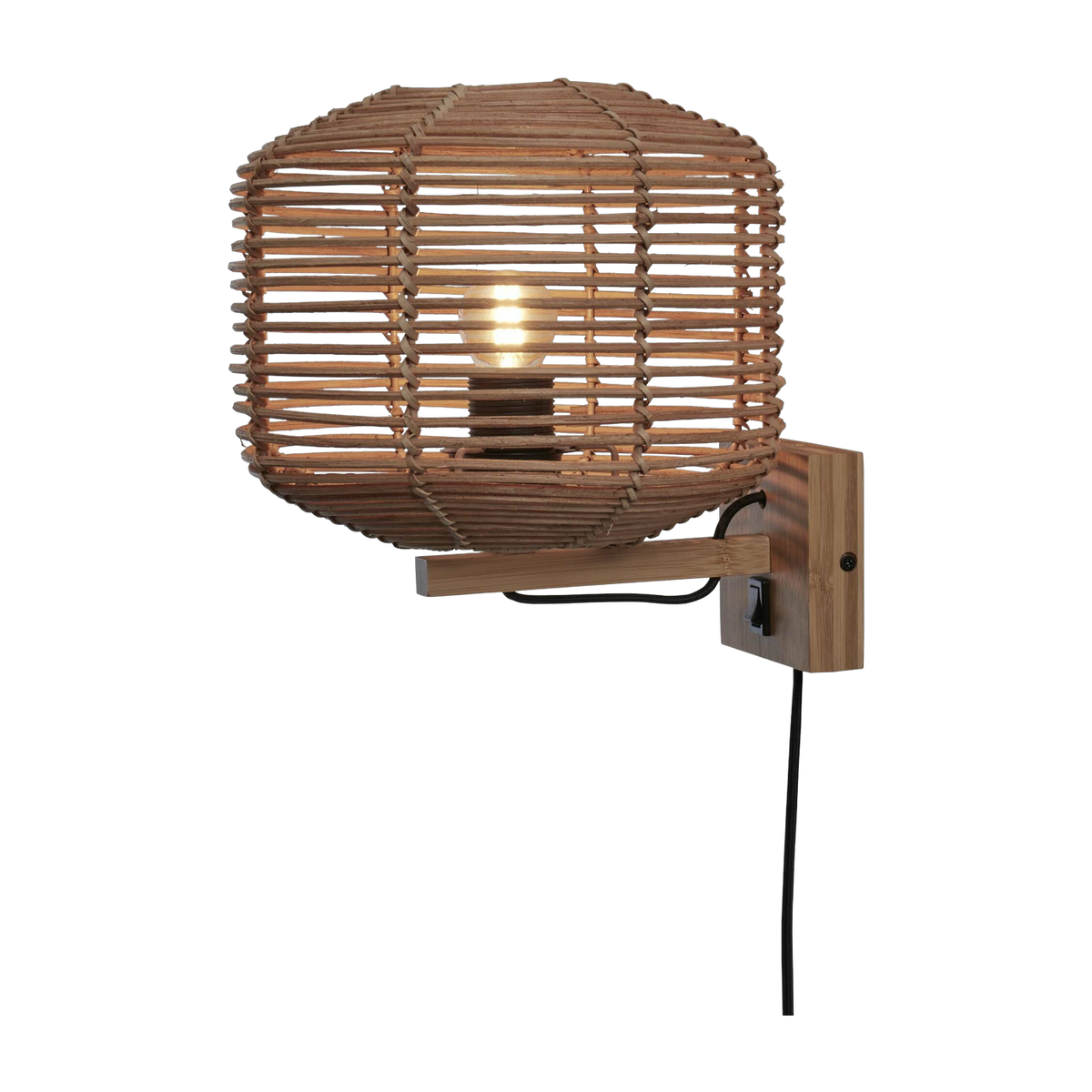 Wall Lampada Tanami Rattan Dia. 25Xh. 20Cm. Natural - Good & Mojo