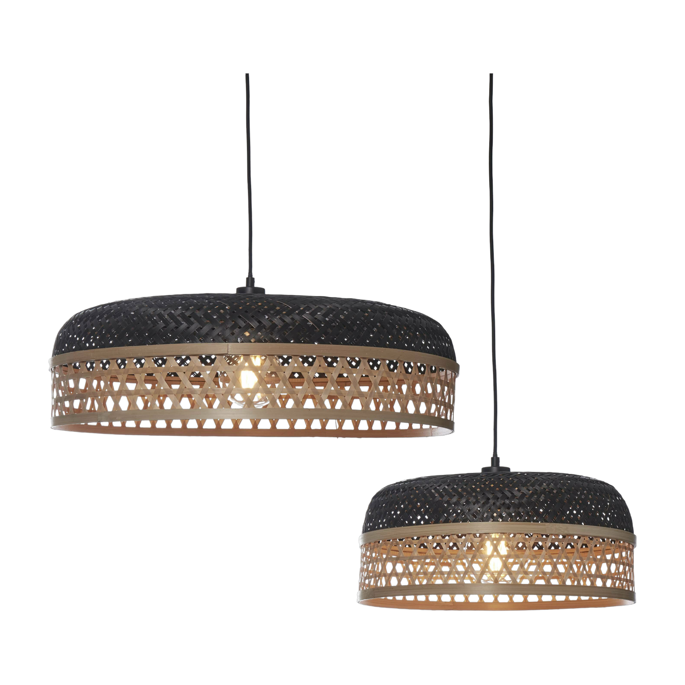 2 Suspensions en bambou noir et naturel 60/40 cm Ubud - Good & Mojo