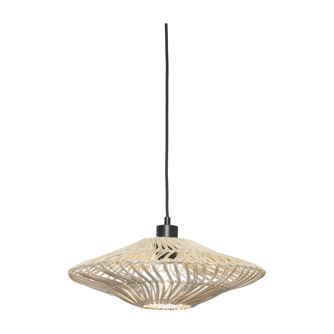 Hanging Lamp Zanzibar S Rattan/Flat Dia.40Xh.12Cm. White - Good & Mojo
