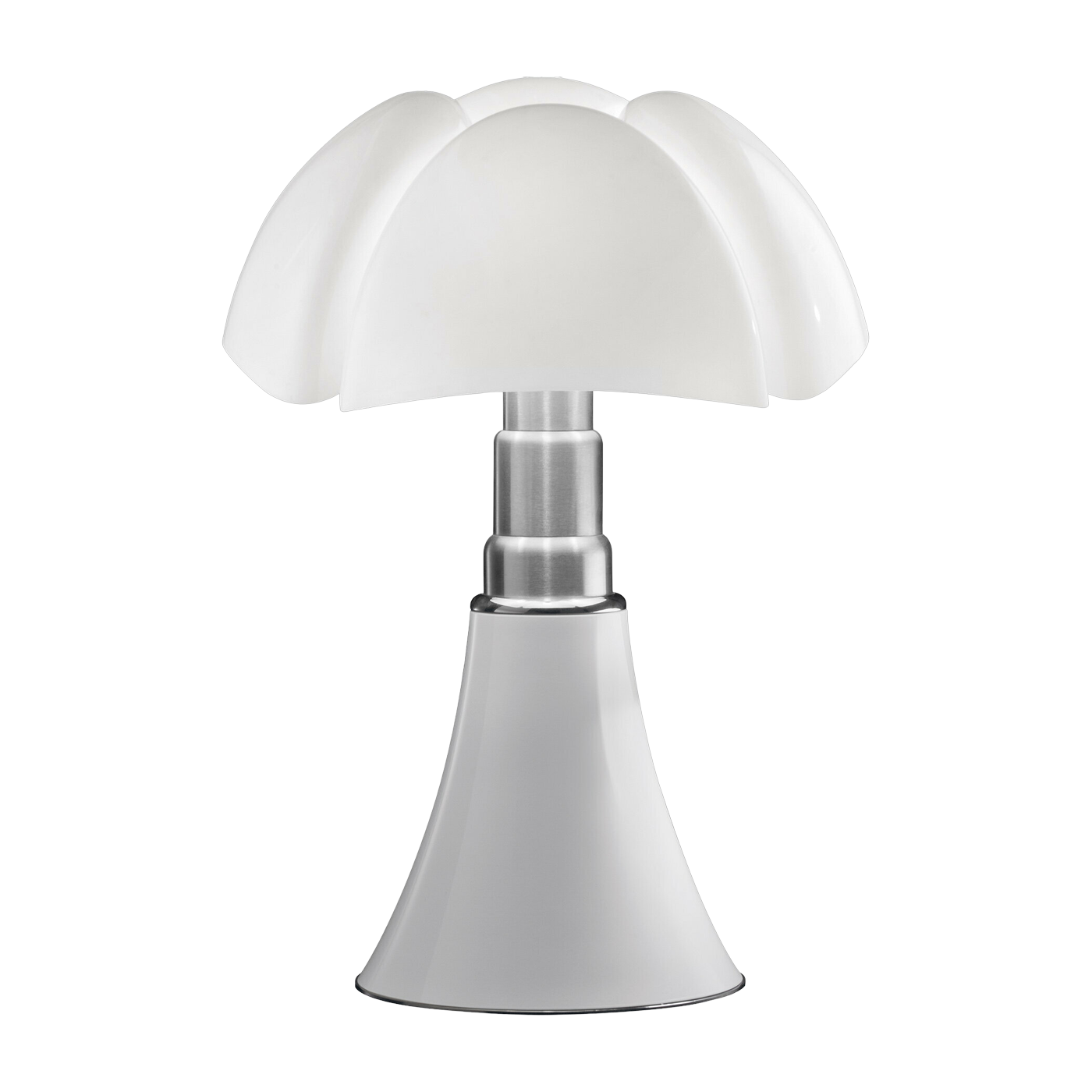 Lámpara inalámbrica de acero inoxidable blanco 27 x 35 cm Mini Pipistrello - Martinelli Luce