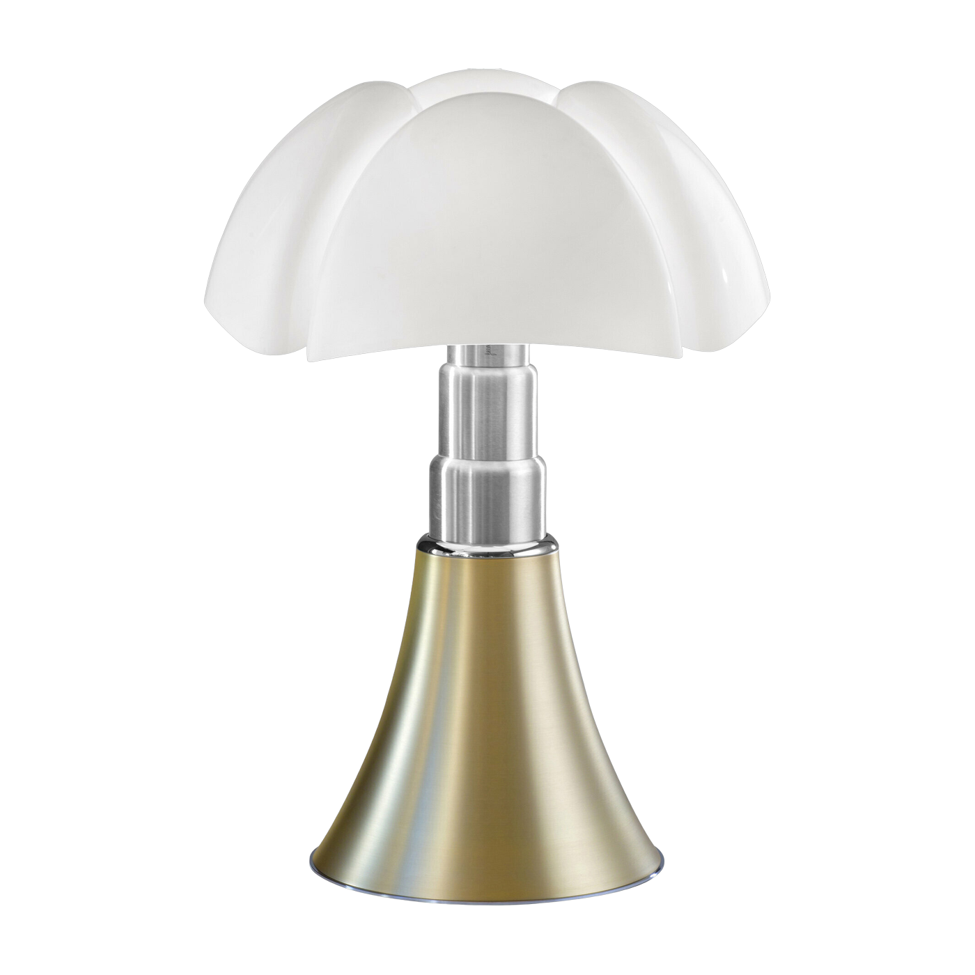 Lampe en acier inox laiton satiné 55 x 86 cm Pipistrello - Martinelli Luce